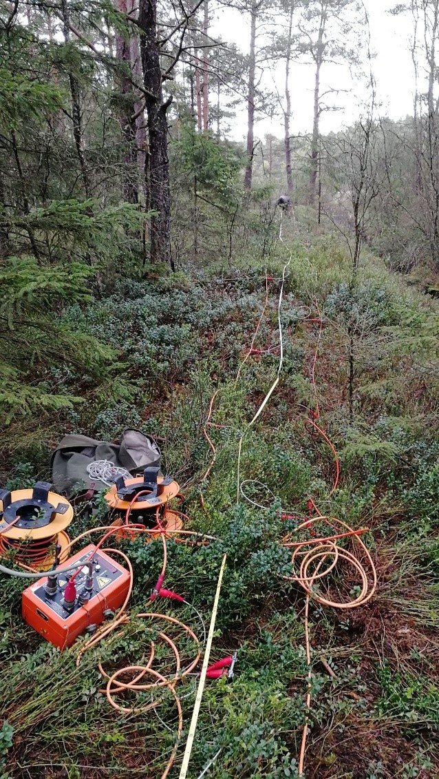 Geophysical measurement setup in the lake Bolmen area