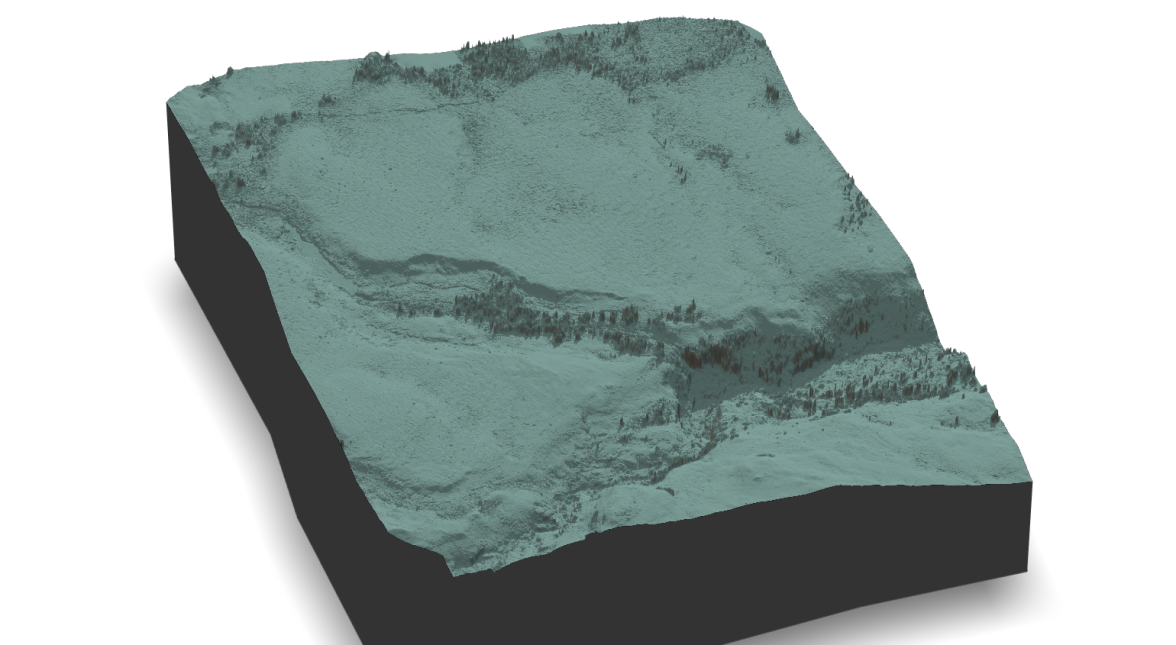 Figure 2: Hillshade for DEM of Miellejohka location, Abisko Scientific Research Station.