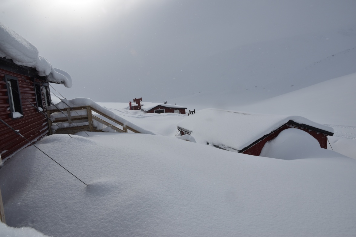 Tarfala Research Station on April 7th, 2022. Photo by Per Holmlund.